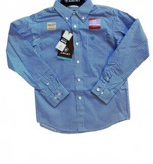NEW ARIAT boys nory classic long sleeve shirt in white